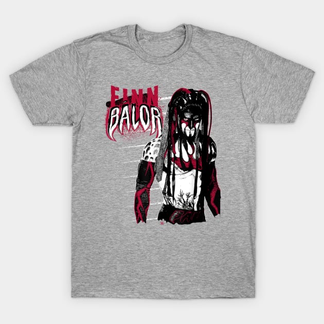 Finn Balor Black And Red T-Shirt by Holman